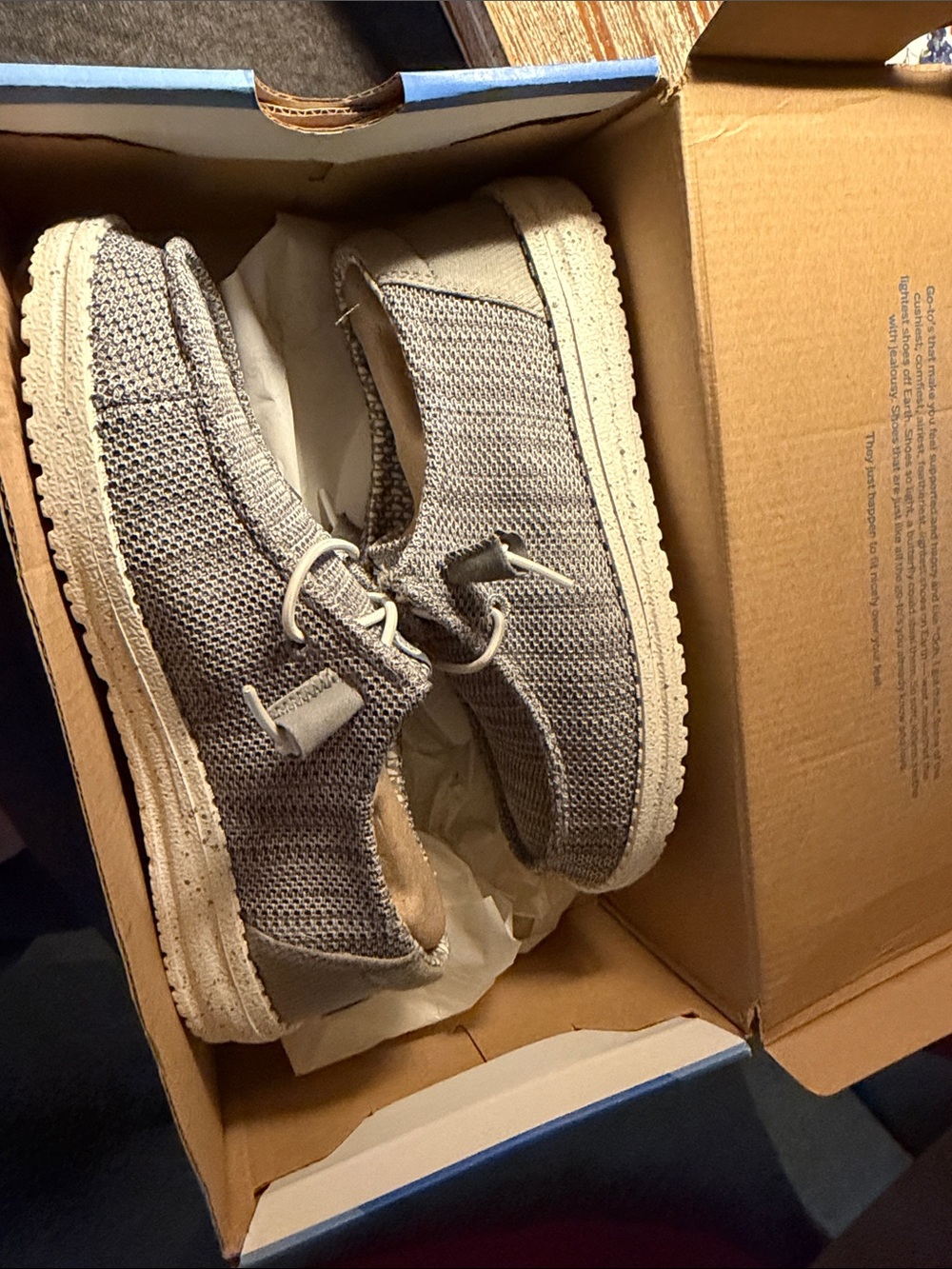 Hey Dude Women's Gray Knit Slip-On Loafers